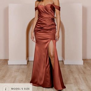 Revelry: Brand New Ariel dress in Terricota Rust